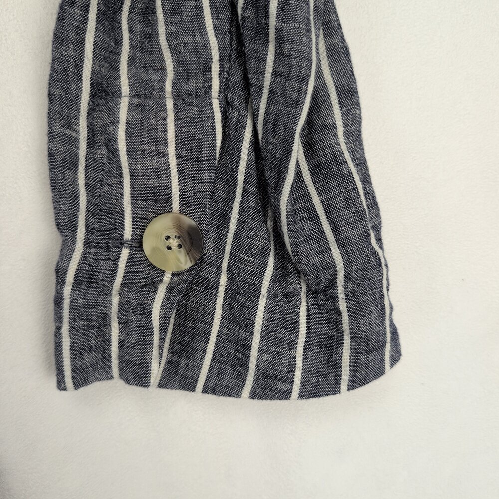 Lucky Brand Linen-Blend Striped Single-Button Blazer L - Picture 8 of 12